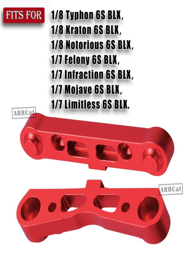 ARRCat Aluminum Rear Lower Arm Suspension Mount Set Upgrades Part for 1/8 Typhon Kraton Notorious 6S,Felony Infraction V2 Limitless Mojave Tailon 6S BLX,ARRCat RC Hops Up RC Upgrades Part,Red - Image 2